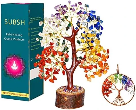 SUBSH Seven Chakra Natural Healing Gemstone Crystal Bonsai Fortune Money Tree For Good Luck, Wealth & Prosperity Home Office Kitchen Décor Spiritual Gift (Golden Wire And 300 Beads) Size 10-12 Inches 16 SUBSH Seven Chakra Natural Healing Gemstone Crystal Bonsai Fortune Money Tree For Good Luck, Wealth & Prosperity Home Office Kitchen Décor Spiritual Gift (Golden Wire And 300 Beads) Size 10-12 Inches - Image 14