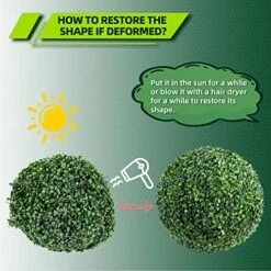 TolleSonne 2 Packs 21.6-inch Artificial Topiary Balls For Outdoor Decor, Faux Boxwood Balls, Garden Spheres Decorative, Artificial Plant For The Front Door, Backyard, Porch, Patio And Wedding -Artificial Trees Store 51BLPiJgE4L