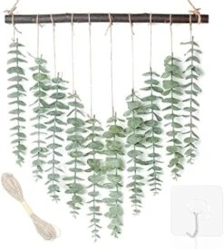 Artificial Eucalyptus Greenery Hanging Wall Decor Fake Eucalyptus Vines Wall Hanging Plants With Wooden Stick Farmhouse Rustic Boho Wall Decor For Bedroom, Living Room, Entryway And Bathroom Decor -Artificial Trees Store 51BOtlykpgL. AC