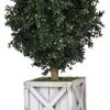 Tin Roof Interiors 24" Tall Artificial Boxwood Shrubs (2), Includes Galvanized Metal Pot, Outdoor Ready, Natural Looking Fake Potted Shrubs -Artificial Trees Store 51BjPyouUkL