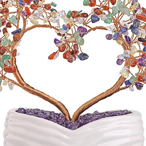 Top Plaza 7 Chakra Healing Crystals Stones Tree Gemstones Bonsai Money Tree Good Luck Wealth Figurine Decor For Home Living Room Love Heart Wedding Decoration 8 Inches 6 Top Plaza 7 Chakra Healing Crystals Stones Tree Gemstones Bonsai Money Tree Good Luck Wealth Figurine Decor For Home Living Room Love Heart Wedding Decoration 8 Inches - Image 4