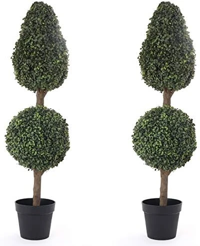 Bornbridge Artificial Topiary Ball Tree - 4' Ball Tree - Indoor/Outdoor Topiary Trees - Artificial Outdoor Plants (2 Pack, Wintergreen - Pinnacle) 5 Bornbridge Artificial Topiary Ball Tree - 4' Ball Tree - Indoor/Outdoor Topiary Trees - Artificial Outdoor Plants (2 Pack, Wintergreen - Pinnacle) - Image 3