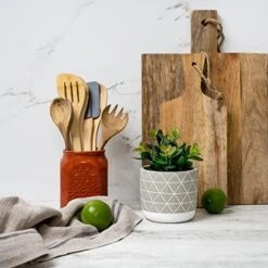 Kurrajong Farmhouse Artificial Succulent Plant 7.5" X 4.5" | Beautiful Faux Plant For Home Decor Indoor | Realistic Artificial Plants | Fake Plants For Desk Decor | Fake Succulent In Pot -Artificial Trees Store 51CVhOahtwL