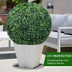 4 Pcs Artificial Plant Topiary Balls 2 Pcs 18.9 Inch And 2 Pcs 13.7 Inch Faux Boxwood Decorative Balls Round Greenery Spheres For Indoor Outdoor Backyard Balcony Garden Patios Wedding Home Decor -Artificial Trees Store 51DFnuB0AhL