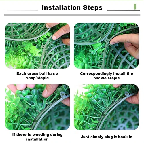 XYXHEII Round Artificial Grass Balls, Artificial Plant Topiary Balls, Faux Boxwood Decorative Balls, For Backyard, Balcony, Garden, Wedding And Home Decorative (Purple 35cm) 6 XYXHEII Round Artificial Grass Balls, Artificial Plant Topiary Balls, Faux Boxwood Decorative Balls, For Backyard, Balcony, Garden, Wedding And Home Decorative (Purple 35cm) - Image 4