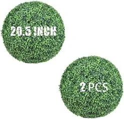 Decwin 2 Pcs 19 Inch Artificial Boxwood Ball 4 Layers Large Topiary Balls UV-Proof Round Greenery Balls For Indoor Outdoor Garden Backyard Patio Indoor Outdoor Front Door Decor, Assembly Needed -Artificial Trees Store 51DnVwM fCL. AC