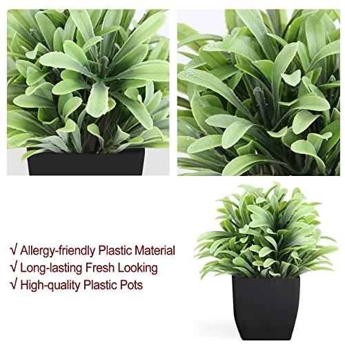 LELEE 8pcs Artificial Potted Plants Mini Fake Potted Plants, Small Eucalyptus Potted Faux Decorative Grass Plant With Black Pot For Home Decor, Indoor, Office, Desk, Table, Shelf Decoration 6 LELEE 8pcs Artificial Potted Plants Mini Fake Potted Plants, Small Eucalyptus Potted Faux Decorative Grass Plant With Black Pot For Home Decor, Indoor, Office, Desk, Table, Shelf Decoration - Image 4