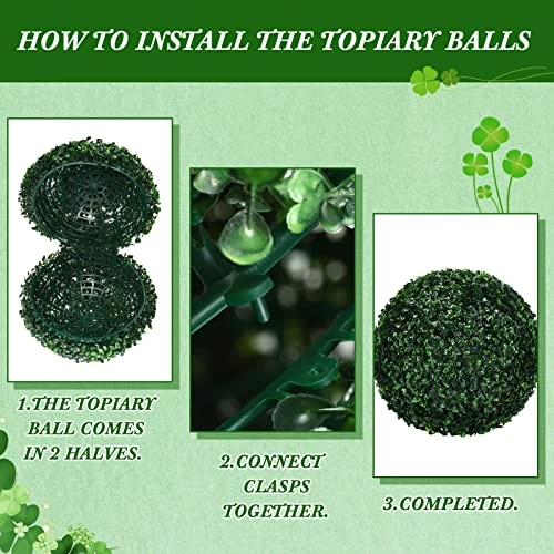 Yunlly 4 Pcs 14.2 Inch 3 Layers Outdoor Artificial Plant Topiary Ball UV Resistant Faux Boxwood Plants Outdoor Decorative Balls For Backyard, Balcony, Garden, Wedding And Home Decor 6 Yunlly 4 Pcs 14.2 Inch 3 Layers Outdoor Artificial Plant Topiary Ball UV Resistant Faux Boxwood Plants Outdoor Decorative Balls For Backyard, Balcony, Garden, Wedding And Home Decor - Image 4