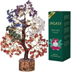JAGASY Lapis Lazuli - Crystal Tree Of Life - Gemstone Money Tree - Holistic Gifts For Women - Crystal Bonsai Tree - Desk Decorations For Women Office - Meditation Decor - Good Luck Spiritual Gift -Artificial Trees Store 51E WT1WEGL. AC