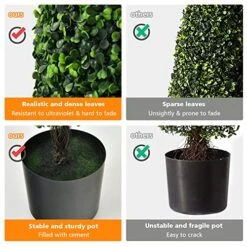 Goplus 3ft Artificial Boxwood Tower Topiary Trees, 2 Pack Faux Decorative Plants In Cement-Filled Plastic Pot, Fake Greenery Plants For Indoor Outdoor Home Office Garden Porch Decor 12 Goplus 3ft Artificial Boxwood Tower Topiary Trees, 2 Pack Faux Decorative Plants In Cement-Filled Plastic Pot, Fake Greenery Plants For Indoor Outdoor Home Office Garden Porch Decor -Artificial Trees Store 51E1ixexxIL