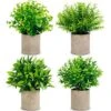 CEWOR Artificial Potted Plants, Mini Fake Plant Greenery Decoration For Barhroom Shelf Home Office Desk Table Indoor Decor, 4 Pack -Artificial Trees Store 51ESXR5a7OL