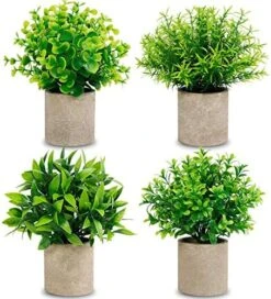 CEWOR Artificial Potted Plants, Mini Fake Plant Greenery Decoration For Barhroom Shelf Home Office Desk Table Indoor Decor, 4 Pack 14 CEWOR Artificial Potted Plants, Mini Fake Plant Greenery Decoration For Barhroom Shelf Home Office Desk Table Indoor Decor, 4 Pack -Artificial Trees Store 51ESXR5a7OL. AC