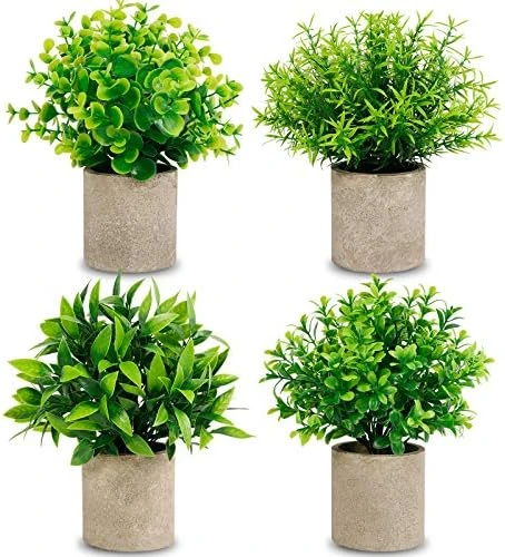 CEWOR Artificial Potted Plants, Mini Fake Plant Greenery Decoration For Barhroom Shelf Home Office Desk Table Indoor Decor, 4 Pack 8 CEWOR Artificial Potted Plants, Mini Fake Plant Greenery Decoration For Barhroom Shelf Home Office Desk Table Indoor Decor, 4 Pack - Image 6