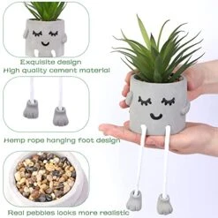 Iuuidu Artificial Potted Plant, Faux Succulent In Pot Emotional Cement Potted Plant Animated Artificial Succulents Decor For Home Living Room Bedroom And Office(Shy) 19 Iuuidu Artificial Potted Plant, Faux Succulent In Pot Emotional Cement Potted Plant Animated Artificial Succulents Decor For Home Living Room Bedroom And Office(Shy) -Artificial Trees Store 51ElAOFjw6L