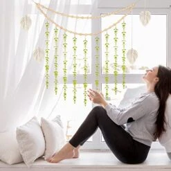 Heemlaxie Macrame Boho Wall Hanging Decor Woven Tapestry Wedding Christmas Backdrop Decoration For Home Apartment Nursery Bedroom Dorm Room (white) -Artificial Trees Store 51F9LxgdPAL