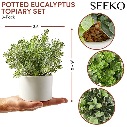 Seeko Fake Plants For Home Décor, Shelf, Office, Bathroom, Laundry Room - Artificial Plants For Home Décor Indoor, Faux Plants - Ceramic Potted Farmhouse Decor 5 Seeko Fake Plants For Home Décor, Shelf, Office, Bathroom, Laundry Room - Artificial Plants For Home Décor Indoor, Faux Plants - Ceramic Potted Farmhouse Decor - Image 3