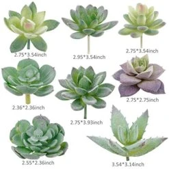 Augshy Artificial Succulents, 16 Pack Fake Succulents Plants Artificial Small Fake Plants Faux Succulents Unpotted For Lotus Landscape Decorative Garden Arrangement Decor