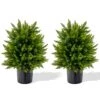 Goplus 21.5” Artificial Cedar Topiary Ball Tree, Set Of 2 Faux Potted Plants Artificial Shrubs Bushes With Cement Pot, Fake Ball-Shaped Artificial Topiary For Indoor Outdoor Home Front Porch Decor 2 Goplus 21.5” Artificial Cedar Topiary Ball Tree, Set Of 2 Faux Potted Plants Artificial Shrubs Bushes With Cement Pot, Fake Ball-Shaped Artificial Topiary For Indoor Outdoor Home Front Porch Decor -Artificial Trees Store 51FJ5spHMEL