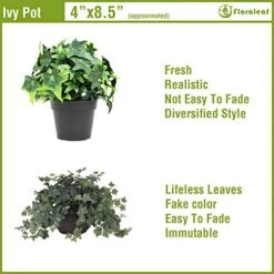 FLORALEAF Artificial Plants Small Fake Plant Green Topiaries Potted Décor Plastic Flowers Plant For Home Office Farmhouse Bathroom Tabletop Indoor Décor Ivy Flower, 19 Packs -Artificial Trees Store 51FJriVTDKL