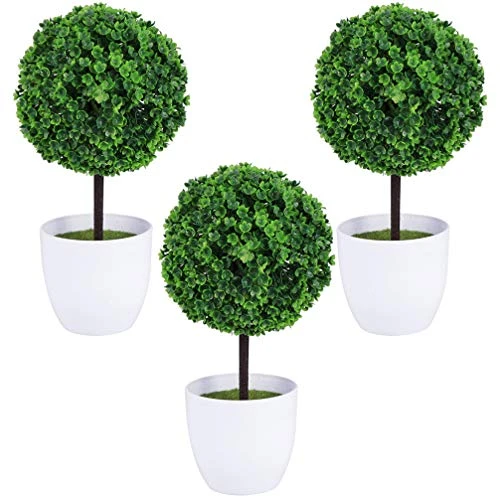 FOMIYES Artificial Plants 3pcs Potted Topiary Balls Mini Potted Boxwood Artificial Greenery Plant In Pot Table Centerpiece For Farmhouse Mantel Shelf Office Desk Decor Home Decor 5 FOMIYES Artificial Plants 3pcs Potted Topiary Balls Mini Potted Boxwood Artificial Greenery Plant In Pot Table Centerpiece For Farmhouse Mantel Shelf Office Desk Decor Home Decor - Image 3