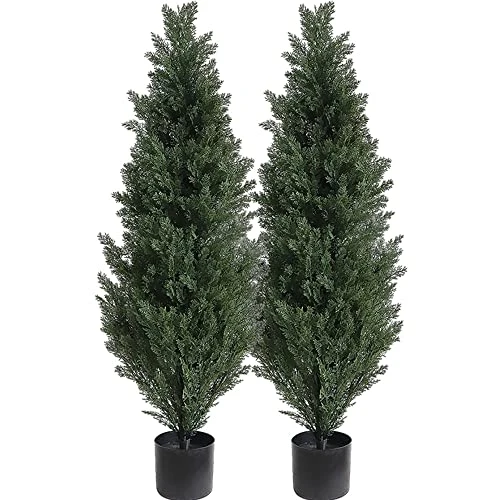 Momoplant Artificial Topiary Cedar Outdoor - 【 2 Pack 】 47 Inch Faux Topiary Boxwood Tree 4Ft Fake Greenery Plant With Black Pot For Home Office Decor 3 Momoplant Artificial Topiary Cedar Outdoor - 【 2 Pack 】 47 Inch Faux Topiary Boxwood Tree 4Ft Fake Greenery Plant With Black Pot For Home Office Decor