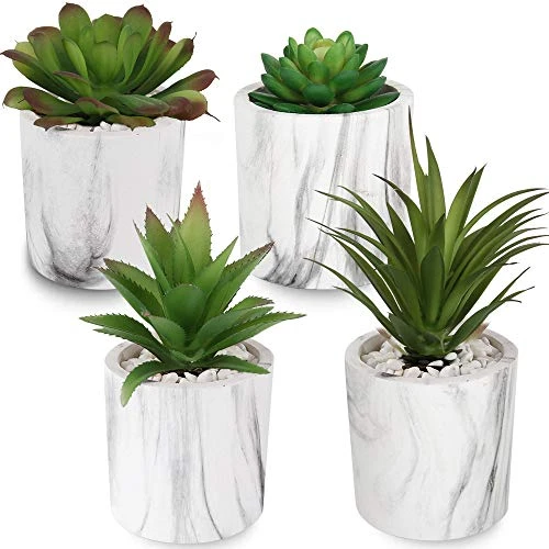 C APPOK Artificial Succulents Plants Faux Succulent Flocking Potted Plants - 4 Pack Fake Succulents Decorative Green Potted Plant In Pots For Home, Desk Decor, Office Decoration 3 C APPOK Artificial Succulents Plants Faux Succulent Flocking Potted Plants - 4 Pack Fake Succulents Decorative Green Potted Plant In Pots For Home, Desk Decor, Office Decoration