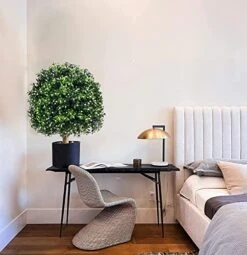Two 24''T Artificial Boxwood Topiary Ball, 16 Inches Wide Potted Plant UV Resistance, For Indoor Outdoor Home Garden Decor 12 Two 24''T Artificial Boxwood Topiary Ball, 16 Inches Wide Potted Plant UV Resistance, For Indoor Outdoor Home Garden Decor -Artificial Trees Store 51FbLerPZ0L