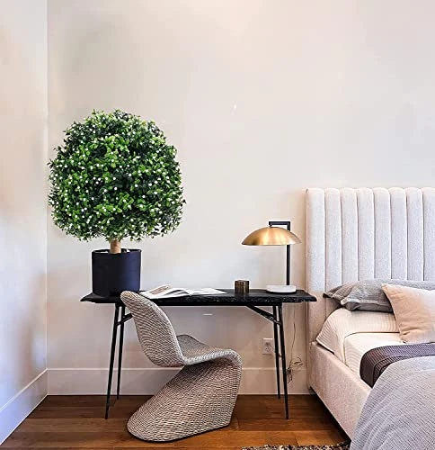 Two 24''T Artificial Boxwood Topiary Ball, 16 Inches Wide Potted Plant UV Resistance, For Indoor Outdoor Home Garden Decor 6 Two 24''T Artificial Boxwood Topiary Ball, 16 Inches Wide Potted Plant UV Resistance, For Indoor Outdoor Home Garden Decor - Image 4