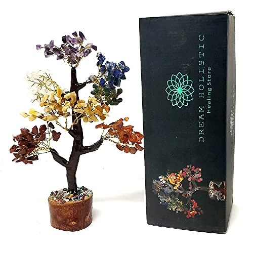 DREAM HOLISTIC Crystal Tree, 7 Chakra Tree Stones Décor Tree , Crystal Decorations For Home, Fortune, Spiritual Gifts Money Tree For Good Luck - 10 Inch Bonsai Trees 3 DREAM HOLISTIC Crystal Tree, 7 Chakra Tree Stones Décor Tree , Crystal Decorations For Home, Fortune, Spiritual Gifts Money Tree For Good Luck - 10 Inch Bonsai Trees