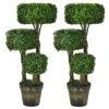 Goplus 36” 2 Pack Artificial Triple Square Shaped Boxwood Topiary Tree W/Cement-Filled Plastic Pot, Fake Plant Faux Greenery Plant Indoor & Outdoor Decoration For Home Office Garden Patio Entrance 1 Goplus 36” 2 Pack Artificial Triple Square Shaped Boxwood Topiary Tree W/Cement-Filled Plastic Pot, Fake Plant Faux Greenery Plant Indoor & Outdoor Decoration For Home Office Garden Patio Entrance -Artificial Trees Store 51FiZakBu9L