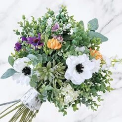 Winlyn 20 Pcs Mixed Eucalyptus Leaves Stems Bulk Artificial Oval Eucalyptus Leaves With White Seeds Stems And Eucalyptus Leaves Sprays For Vase Floral Wreath Bouquets Wedding Greenery Decoration 9 Winlyn 20 Pcs Mixed Eucalyptus Leaves Stems Bulk Artificial Oval Eucalyptus Leaves With White Seeds Stems And Eucalyptus Leaves Sprays For Vase Floral Wreath Bouquets Wedding Greenery Decoration -Artificial Trees Store 51FrDvrAHRL