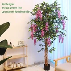 THE BLOOM TIMES 6ft Fake Wisteria Tree Artificial Plants For Home Decor Indoor 6 Feet Tall 72 Inch 12 THE BLOOM TIMES 6ft Fake Wisteria Tree Artificial Plants For Home Decor Indoor 6 Feet Tall 72 Inch -Artificial Trees Store 51G0nIcLm3S