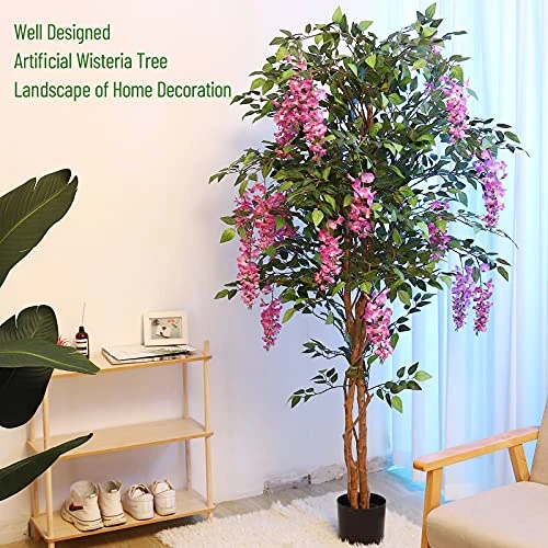 THE BLOOM TIMES 6ft Fake Wisteria Tree Artificial Plants For Home Decor Indoor 6 Feet Tall 72 Inch 7 THE BLOOM TIMES 6ft Fake Wisteria Tree Artificial Plants For Home Decor Indoor 6 Feet Tall 72 Inch - Image 5