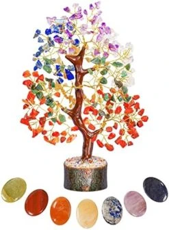 FASHIONZAADI Seven Chakra Tree - Crystal Gifts - Crystal Tree Of Life - Tree Of Life Decor - Gem Tree - Luck Crystal - Tree Of Life Chakra Stones - Crystal Bonsai Tree - Crystal For Desk - Money Tree -Artificial Trees Store 51GEVUzLTxL. AC