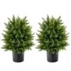 BECOMFORT 22'' Artificial Cedar Topiary Tree 2 Pack, Faux Shrub Brush Potted Tree Set With Cement Pot, Fake Greenery Decorative Potted Plants For Indoor Outdoor Use (Cedar Tree) 2 BECOMFORT 22'' Artificial Cedar Topiary Tree 2 Pack, Faux Shrub Brush Potted Tree Set With Cement Pot, Fake Greenery Decorative Potted Plants For Indoor Outdoor Use (Cedar Tree) -Artificial Trees Store 51GIQkzgrbL