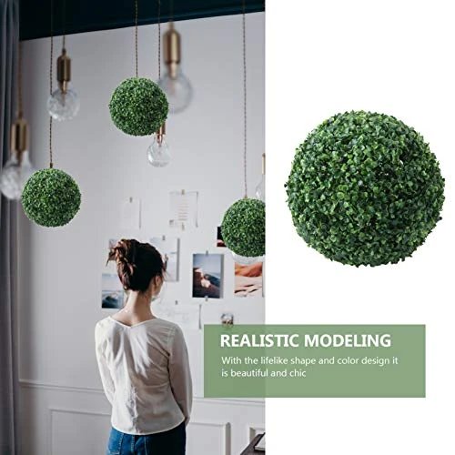 VOSAREA Artificial Plants Plant Boxwood Sphere Decor Artificial Grass Pendant Ceiling Hanging Grass Artificial Plant Topiary Balls Artificial Topiary Balls (36CM) Office Decor 6 VOSAREA Artificial Plants Plant Boxwood Sphere Decor Artificial Grass Pendant Ceiling Hanging Grass Artificial Plant Topiary Balls Artificial Topiary Balls (36CM) Office Decor - Image 4