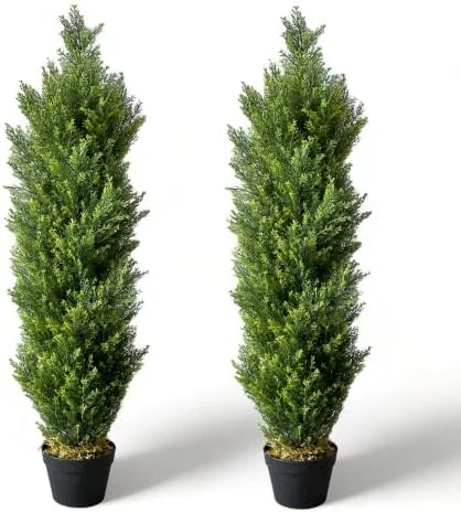 I.C.ELAINE 5 Foot Topiary Trees Artificial Outdoor 2 Pack Large Cedar Pine Fake Plants UV Rated 5ft Faux Topiary Bushes And Shrubs Set Of 2 For Home Indoor Front Porch Patio Decor 7 I.C.ELAINE 5 Foot Topiary Trees Artificial Outdoor 2 Pack Large Cedar Pine Fake Plants UV Rated 5ft Faux Topiary Bushes And Shrubs Set Of 2 For Home Indoor Front Porch Patio Decor - Image 5