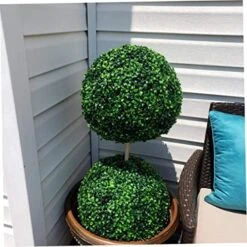 CUCUFA Artificial Plant Topiary Ball, 2Pcs Faux Boxwood Ball Outdoor Uv Resistant Greenery Shrubs Plants Garden Spheres Decorative 15 CUCUFA Artificial Plant Topiary Ball, 2Pcs Faux Boxwood Ball Outdoor Uv Resistant Greenery Shrubs Plants Garden Spheres Decorative -Artificial Trees Store 51Gswq95SmL