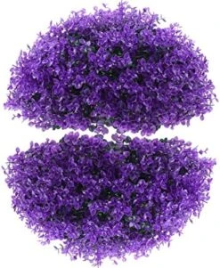 EXCEART Faux Foliage Artificial Topiary Balls Ceiling Topiary Ball Eucalyptus Leaf Grass Ball Faux Decorative Balls For Backyard Balcony Garden Wedding And Home Purple Decorative Boxwood -Artificial Trees Store 51GtDYBwWL. AC