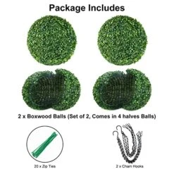 AILANDA 2 PCS 16 Inch Artificial Plant Topiary Ball For Outdoor UV Resistant Garden Spheres Decorative With 8 Layers Leaves Faux Boxwood Balls For Backyard, Balcony, Porch, Wedding And Home Décor 12 AILANDA 2 PCS 16 Inch Artificial Plant Topiary Ball For Outdoor UV Resistant Garden Spheres Decorative With 8 Layers Leaves Faux Boxwood Balls For Backyard, Balcony, Porch, Wedding And Home Décor -Artificial Trees Store 51H7zLYDtCL
