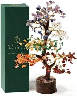 Handcrafted Healing Crystal Trees (Set Of 12), Bonsai Tree For Positive Energy & Chakra Balance, Feng Shui Tree Of Life, Perfect Home/Desk Decor, Reiki Good Luck Crystal Gifts By KarmaPledge -Artificial Trees Store 51HLEGW6S9L. AC