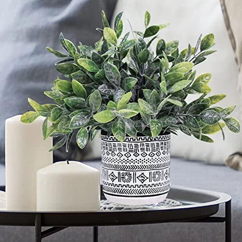 Set Of 3 Assorted Small Potted Plants Fake Eucalyptus Boxwood Plants Aloe Succulent Plant In Black And White Geometric Pots For Table Centerpiece Windowsill Shelf Indoor Outdoor Garden Greenery Decor 7 Set Of 3 Assorted Small Potted Plants Fake Eucalyptus Boxwood Plants Aloe Succulent Plant In Black And White Geometric Pots For Table Centerpiece Windowsill Shelf Indoor Outdoor Garden Greenery Decor - Image 5