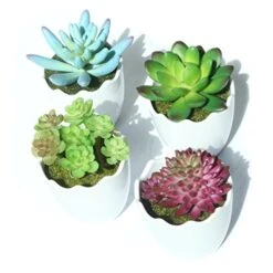 Myartte Artificial Succulent Plants Fake Succulents Mini Faux Plants For Home/Office Docor (Resin Pots) …