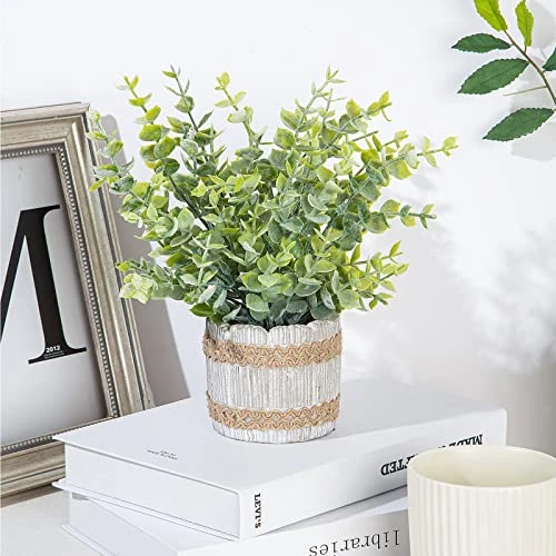 HC STAR Mini Fake Plants Artificial Potted Green Plastic Plants,Small Houseplants For Home Decor Office Desk 4 HC STAR Mini Fake Plants Artificial Potted Green Plastic Plants,Small Houseplants For Home Decor Office Desk - Image 2