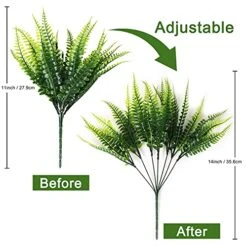 8 Pcs Artificial Boston Fern Plants Bushes Faux Plants Shrubs Greenery UV Resistant For House Office Garden Indoor Outdoor Décor -Artificial Trees Store 51Ikuf68akS