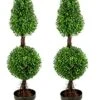 Admired By Nature Aritificial Double Ball,Shaped Boxwood Topiary In Plastic Pot, Green (GTR4634-NATURAL-2), 3ft 2 Admired By Nature Aritificial Double Ball,Shaped Boxwood Topiary In Plastic Pot, Green (GTR4634-NATURAL-2), 3ft -Artificial Trees Store 51Itryx6bSL