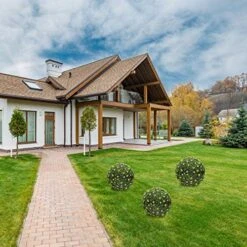 DOITOOL 4Pcs Artificial Plant Topiary Ball Support Cage Plastic Plant Trelli Faux Green Ball Frame Rack Flower Shelf Holder For Garden Green 10cm 15cm 20cm 25cm -Artificial Trees Store 51JJRt6rp7L