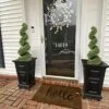 Momoplant 35 Inch Artificial Boxwood Topiary Tree Spiral Plants,Topiaries Porch Fake Faux Plant Decor In Pot Green Indoor/Outdoor, Set Of 2