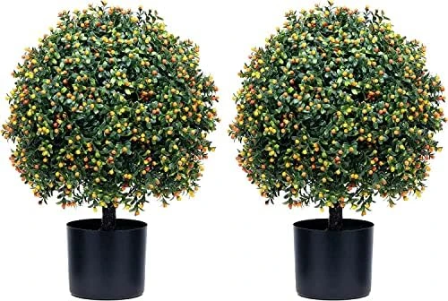 𝐓𝐰𝐨 𝟐𝟒''𝐓 Outdoor Artificial Boxwood Ball Topiary Bushes Potted Plants,16 Inches Wide Artificial Potted Shrubs For Indoor Outdoor Home Garden 9 𝐓𝐰𝐨 𝟐𝟒''𝐓 Outdoor Artificial Boxwood Ball Topiary Bushes Potted Plants,16 Inches Wide Artificial Potted Shrubs For Indoor Outdoor Home Garden - Image 7