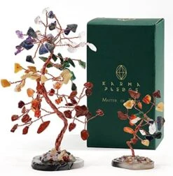 Handcrafted Healing Crystal Trees (Set Of 12), Bonsai Tree For Positive Energy & Chakra Balance, Feng Shui Tree Of Life, Perfect Home/Desk Decor, Reiki Good Luck Crystal Gifts By KarmaPledge -Artificial Trees Store 51Jrq4n3NtL. AC